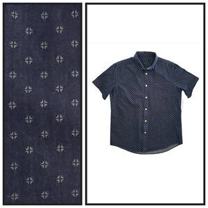 Tommy Hilfiger Men’s M Classic Fit Navy Short Sleeve Button Down Shirt